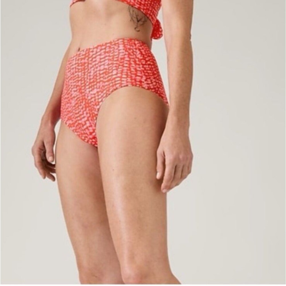 ATHLETA High-Waist HUDSON RED SWIM BOTTOM Full Coverage SIZE XS NWT